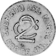 Mexico 2 Centavos Jalisco Revolutionary 1915 Varieties exist. KM# 676.1 EJERCITO DEL NORTE 2C EDO.DE JAL. coin reverse Mexico 2 Centavos Jalisco Revolutionary 1915 Varieties exist. KM# 676.1 EJERCITO DEL NORTE 2C EDO.DE JAL. coin reverse