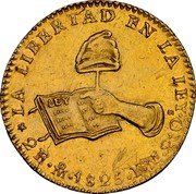 Mexico 2 Escudos Cap on Stick and Open Book 1825 KM# 380.7 LA LIBERTAD EN LA LEY 2 F MO18...21QS coin reverse Mexico 2 Escudos Cap on Stick and Open Book 1825 KM# 380.7 LA LIBERTAD EN LA LEY 2 F MO18...21QS coin reverse