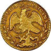 Mexico 2 Escudos Cap on Stick and Open Book 1860 KM# 380.8 REPUBLICA MEXICANA. coin obverse Mexico 2 Escudos Cap on Stick and Open Book 1860 KM# 380.8 REPUBLICA MEXICANA. coin obverse