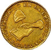 Mexico 2 Escudos Cap on Stick and Open Book 1860 KM# 380.8 LA LIBERTAD EN LA LEY 2E.ZS 1860.VL 21QS coin reverse Mexico 2 Escudos Cap on Stick and Open Book 1860 KM# 380.8 LA LIBERTAD EN LA LEY 2E.ZS 1860.VL 21QS coin reverse