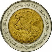 Mexico 2 Nuevos Pesos Eagle. Circulation Coin 1992 KM# 551 ESTADOS UNIDOS MEXICANOS coin obverse Mexico 2 Nuevos Pesos Eagle. Circulation Coin 1992 KM# 551 ESTADOS UNIDOS MEXICANOS coin obverse