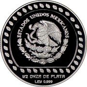 Mexico 2 Nuevos Pesos Eagle Warrior 1993 KM# 645 ESTADOS UNIDOS MEXICANOS 1/2 ONZA DE PLATA LEY 0.999 coin obverse Mexico 2 Nuevos Pesos Eagle Warrior 1993 KM# 645 ESTADOS UNIDOS MEXICANOS 1/2 ONZA DE PLATA LEY 0.999 coin obverse