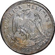 Mexico 2 Pesos Campo Morado Revolutionary 1915 Co Mo KM# 660 REPUBLICA MEXICANA DOS PESOS GRO 1915 coin obverse Mexico 2 Pesos Campo Morado Revolutionary 1915 Co Mo KM# 660 REPUBLICA MEXICANA DOS PESOS GRO 1915 coin obverse