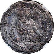 Mexico 2 Pesos Suriana Revolutionary 1915 Ira & Larry Goldberg - Millenia sale, 5-08 AU-55 replica. Ponterio & Associates sale, 4-09 VF realized $17,000. Spink America Gerber sale part 2, 6-96 VF realized $16,500 KM# 665 REPUBLICA MEXICANA DOS PESOS. GRO. 1915 coin obverse Mexico 2 Pesos Suriana Revolutionary 1915 Ira & Larry Goldberg - Millenia sale, 5-08 AU-55 replica. Ponterio & Associates sale, 4-09 VF realized $17,000. Spink America Gerber sale part 2, 6-96 VF realized $16,500 KM# 665 REPUBLICA MEXICANA DOS PESOS. GRO. 1915 coin obverse