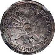 Mexico 2 Pesos Suriana Revolutionary 1915 Ira & Larry Goldberg - Millenia sale, 5-08 AU-55 replica. Ponterio & Associates sale, 4-09 VF realized $17,000. Spink America Gerber sale part 2, 6-96 VF realized $16,500 KM# 665 "REFORMA, LIBERTAD, JUSTICIA Y LEY" SURIANA. ORO: 0.595 coin reverse Mexico 2 Pesos Suriana Revolutionary 1915 Ira & Larry Goldberg - Millenia sale, 5-08 AU-55 replica. Ponterio & Associates sale, 4-09 VF realized $17,000. Spink America Gerber sale part 2, 6-96 VF realized $16,500 KM# 665 "REFORMA, LIBERTAD, JUSTICIA Y LEY" SURIANA. ORO: 0.595 coin reverse