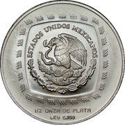 Mexico 2 Pesos Las Limas Figure 1996 KM# 594 ESTADOS UNIDOS MEXICANOS 1/2 ONZA DE PLATA LEY 0.999 coin obverse Mexico 2 Pesos Las Limas Figure 1996 KM# 594 ESTADOS UNIDOS MEXICANOS 1/2 ONZA DE PLATA LEY 0.999 coin obverse