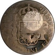 Mexico 2 Reales Insurgent Countermarked Coinage ND TH KM# A272.3 HISPAN ET IND... coin reverse Mexico 2 Reales Insurgent Countermarked Coinage ND TH KM# A272.3 HISPAN ET IND... coin reverse