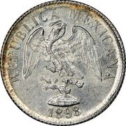 Mexico 20 Centavos Eagle. Circulation Coin 1898 KM# 405.1 REPUBLICA MEXICANA 1898 coin obverse Mexico 20 Centavos Eagle. Circulation Coin 1898 KM# 405.1 REPUBLICA MEXICANA 1898 coin obverse