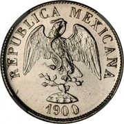 Mexico 20 Centavos Eagle. Circulation Coin 1900 KM# 405 REPUBLICA MEXICANA 1901 coin obverse Mexico 20 Centavos Eagle. Circulation Coin 1900 KM# 405 REPUBLICA MEXICANA 1901 coin obverse