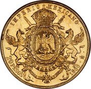 Mexico 20 Pesos Maximilian I 1866 KM# 389 IMPERIO MEXICANO EQUIDAD EN LA JUSTICIA 20 PESOS 1866 MO coin reverse Mexico 20 Pesos Maximilian I 1866 KM# 389 IMPERIO MEXICANO EQUIDAD EN LA JUSTICIA 20 PESOS 1866 MO coin reverse