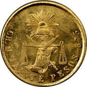 Mexico 20 Pesos Radiant Cap & Scales 1872 CH M KM# 414.1 LIBERTAD LEY CH M VEINTE PESOS 875 coin reverse Mexico 20 Pesos Radiant Cap & Scales 1872 CH M KM# 414.1 LIBERTAD LEY CH M VEINTE PESOS 875 coin reverse