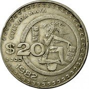 Mexico 20 Pesos Mayan Culture 1982 KM# 486 CULTURA MAYA $20 1982 MO coin reverse Mexico 20 Pesos Mayan Culture 1982 KM# 486 CULTURA MAYA $20 1982 MO coin reverse