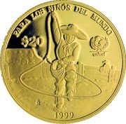 Mexico 20 Pesos Charrito 1999 Proof KM# 641 PARA LOS NIÑOS DEL MUNDO $20 UNICEF MO 1999 coin reverse Mexico 20 Pesos Charrito 1999 Proof KM# 641 PARA LOS NIÑOS DEL MUNDO $20 UNICEF MO 1999 coin reverse