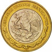 Mexico 20 Pesos Aztec 2000 KM# 637 ESTADOS UNIDOS MEXICANOS coin obverse Mexico 20 Pesos Aztec 2000 KM# 637 ESTADOS UNIDOS MEXICANOS coin obverse