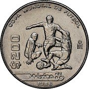 Mexico 200 Pesos FIFA World Cup 1986 KM# 525 COPA MUNDIAL DE FUTBOL $200 MO MÉXICO86 1986 coin reverse Mexico 200 Pesos FIFA World Cup 1986 KM# 525 COPA MUNDIAL DE FUTBOL $200 MO MÉXICO86 1986 coin reverse