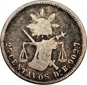 Mexico 25 Centavos Radiant Cap & Scales 1878 KM# 406.3 LIBERTAD LEY 25 CENTAVOS DO B 902.7 coin reverse Mexico 25 Centavos Radiant Cap & Scales 1878 KM# 406.3 LIBERTAD LEY 25 CENTAVOS DO B 902.7 coin reverse