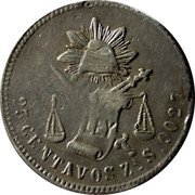 Mexico 25 Centavos Radiant Cap & Scales 1879 KM# 406.9 LIBERTAD LEY 25 CENTAVOS ZS H. 902.7 coin reverse Mexico 25 Centavos Radiant Cap & Scales 1879 KM# 406.9 LIBERTAD LEY 25 CENTAVOS ZS H. 902.7 coin reverse