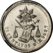 Mexico 25 Centavos Radiant Cap & Scales 1884 L KM# 406 25 CENTAVOS A L.902,7 coin reverse Mexico 25 Centavos Radiant Cap & Scales 1884 L KM# 406 25 CENTAVOS A L.902,7 coin reverse