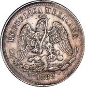 Mexico 25 Centavos Radiant Cap & Scales 1888 Go R KM# 406.5 REPUBLICA MEXICANA 1886 coin obverse Mexico 25 Centavos Radiant Cap & Scales 1888 Go R KM# 406.5 REPUBLICA MEXICANA 1886 coin obverse
