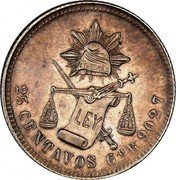 Mexico 25 Centavos Radiant Cap & Scales 1888 Go R KM# 406.5 LIBERTAD LEY 25 CENTAVOS GO R. 902.7 coin reverse Mexico 25 Centavos Radiant Cap & Scales 1888 Go R KM# 406.5 LIBERTAD LEY 25 CENTAVOS GO R. 902.7 coin reverse