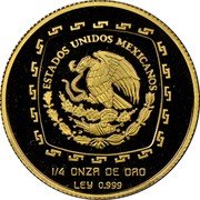Mexico 25 Pesos Sacerdote 1996 KM# 600 ESTADOS UNIDOS MEXICANOS 1/4 DE ONZA DE ORO LEY 0.999 coin obverse Mexico 25 Pesos Sacerdote 1996 KM# 600 ESTADOS UNIDOS MEXICANOS 1/4 DE ONZA DE ORO LEY 0.999 coin obverse