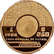 Mexico 250 Pesos FIFA World Cup 1986 Proof KM# 500.2 $250 1985 COPA MUNDIAL DE FUTBOL MEXICO 86 MO ORO .900 coin reverse Mexico 250 Pesos FIFA World Cup 1986 Proof KM# 500.2 $250 1985 COPA MUNDIAL DE FUTBOL MEXICO 86 MO ORO .900 coin reverse