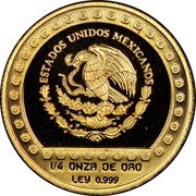 Mexico 250 Pesos Jaguar Piedra de los Soles 1992 KM# 558 ESTADOS UNIDOS MEXICANOS 1/4 DE ONZA DE ORO LEY 0.999 coin obverse Mexico 250 Pesos Jaguar Piedra de los Soles 1992 KM# 558 ESTADOS UNIDOS MEXICANOS 1/4 DE ONZA DE ORO LEY 0.999 coin obverse
