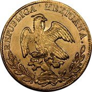 Mexico 4 Escudos Cap on Stick and Open Book 1861 O FR KM# 381.7 REPUBLICA MEXICANA. coin obverse Mexico 4 Escudos Cap on Stick and Open Book 1861 O FR KM# 381.7 REPUBLICA MEXICANA. coin obverse