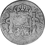 Mexico 4 Reales Insurgent Coin ND FM ND(1799) KM# 273.2 HISPAN ET IND REX MO 4R FM coin reverse Mexico 4 Reales Insurgent Coin ND FM ND(1799) KM# 273.2 HISPAN ET IND REX MO 4R FM coin reverse