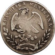 Mexico 4 Reales Radiant Cap 1862 KM# 375.8 REPUBLICA MEXICANA coin obverse Mexico 4 Reales Radiant Cap 1862 KM# 375.8 REPUBLICA MEXICANA coin obverse