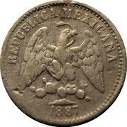 Mexico 5 Centavos Eagle. Circulation Coin 1887 KM# 398.9 REPUBLICA MEXICANA 1892 coin obverse Mexico 5 Centavos Eagle. Circulation Coin 1887 KM# 398.9 REPUBLICA MEXICANA 1892 coin obverse