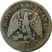 Mexico 5 Centavos Eagle. Circulation Coin 1893 KM# 398.6 REPUBLICA MEXICANA 1893 coin obverse Mexico 5 Centavos Eagle. Circulation Coin 1893 KM# 398.6 REPUBLICA MEXICANA 1893 coin obverse