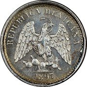 Mexico 5 Centavos Eagle. Circulation Coin 1897 KM# 398.2 REPUBLICA MEXICANA 1897 coin obverse Mexico 5 Centavos Eagle. Circulation Coin 1897 KM# 398.2 REPUBLICA MEXICANA 1897 coin obverse