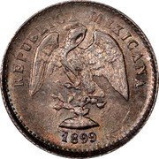 Mexico 5 Centavos Eagle. Circulation Coin 1899 KM# 400.1 REPUBLICA MEXICANA 1899 coin obverse Mexico 5 Centavos Eagle. Circulation Coin 1899 KM# 400.1 REPUBLICA MEXICANA 1899 coin obverse