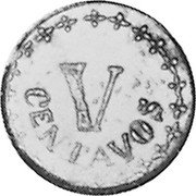 Mexico 5 Centavos Durango Revolutionary 1914 KM# 632 V CENTAVOS coin reverse