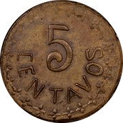 Mexico 5 Centavos Durango Revolutionary 1914 KM# 630 5 CENTAVOS coin reverse