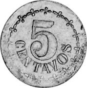 Mexico 5 Centavos Durango Revolutionary 1914 KM# 629 5 CENTAVOS coin reverse