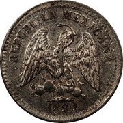 Mexico 5 Centavos Eagle. Circulation Coin 1890 Zs Z KM# 398.10 REPUBLICA MEXICANA 1881 coin obverse Mexico 5 Centavos Eagle. Circulation Coin 1890 Zs Z KM# 398.10 REPUBLICA MEXICANA 1881 coin obverse