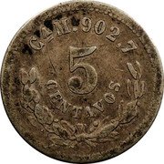Mexico 5 Centavos Eagle. Circulation Coin 1894 M KM# 398.1 CA M. 902,7 5 CENTAVOS coin reverse Mexico 5 Centavos Eagle. Circulation Coin 1894 M KM# 398.1 CA M. 902,7 5 CENTAVOS coin reverse