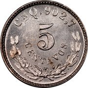 Mexico 5 Centavos Eagle. Circulation Coin 1899 Cn Q KM# 400 CN Q. 902,7 5 CENTAVOS coin reverse Mexico 5 Centavos Eagle. Circulation Coin 1899 Cn Q KM# 400 CN Q. 902,7 5 CENTAVOS coin reverse
