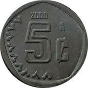 Mexico 5 Centavos Eagle. Circulation Coin 2000 KM# 546 1993 5 C MO coin reverse Mexico 5 Centavos Eagle. Circulation Coin 2000 KM# 546 1993 5 C MO coin reverse