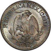 Mexico 5 Centavos Durango Revolutionary 1914 KM# 634b REPUBLICA MEXICANA 1914 coin obverse Mexico 5 Centavos Durango Revolutionary 1914 KM# 634b REPUBLICA MEXICANA 1914 coin obverse
