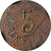 Mexico 5 Centavos Durango Revolutionary 1914 KM# 631 5 CENTAVOS coin reverse