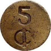 Mexico 5 Centavos Amecameca Revolutionary ND KM# 680 5 C coin reverse Mexico 5 Centavos Amecameca Revolutionary ND KM# 680 5 C coin reverse