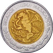 Mexico 5 Nuevos Pesos Eagle. Circulation Coin 1992 KM# 552 ESTADOS UNIDOS MEXICANOS coin obverse Mexico 5 Nuevos Pesos Eagle. Circulation Coin 1992 KM# 552 ESTADOS UNIDOS MEXICANOS coin obverse