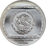 Mexico 5 Nuevos Pesos Bajorrelieve Del Tajin 1993 KM# 569 ESTADOS UNIDOS MEXICANOS 1 ONZA DE PLATA LEY 0.999 coin obverse Mexico 5 Nuevos Pesos Bajorrelieve Del Tajin 1993 KM# 569 ESTADOS UNIDOS MEXICANOS 1 ONZA DE PLATA LEY 0.999 coin obverse