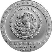 Mexico 5 Nuevos Pesos Huehueteotl 1993 KM# 649 ESTADOS UNIDOS MEXICANOS 1 ONZA DE PLATA LEY 0.999 coin obverse Mexico 5 Nuevos Pesos Huehueteotl 1993 KM# 649 ESTADOS UNIDOS MEXICANOS 1 ONZA DE PLATA LEY 0.999 coin obverse
