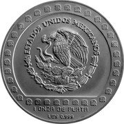 Mexico 5 Nuevos Pesos Brasero Efigie 1993 KM# 648 ESTADOS UNIDOS MEXICANOS 1 ONZA DE PLATA LEY 0.999 coin obverse