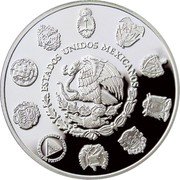 Mexico 5 Nuevos Pesos Pacific Ridley Sea Turtle 1994 Proof KM# 588 ESTADOS UNIDOS MEXICANOS coin obverse Mexico 5 Nuevos Pesos Pacific Ridley Sea Turtle 1994 Proof KM# 588 ESTADOS UNIDOS MEXICANOS coin obverse