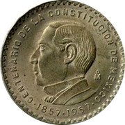 Mexico 5 Pesos 100th Anniversary of Constitution 1957 KM# 470 CENTENARIO DE LA CONSTITUTION DE MEXICO MO 1857 1957 coin reverse Mexico 5 Pesos 100th Anniversary of Constitution 1957 KM# 470 CENTENARIO DE LA CONSTITUTION DE MEXICO MO 1857 1957 coin reverse